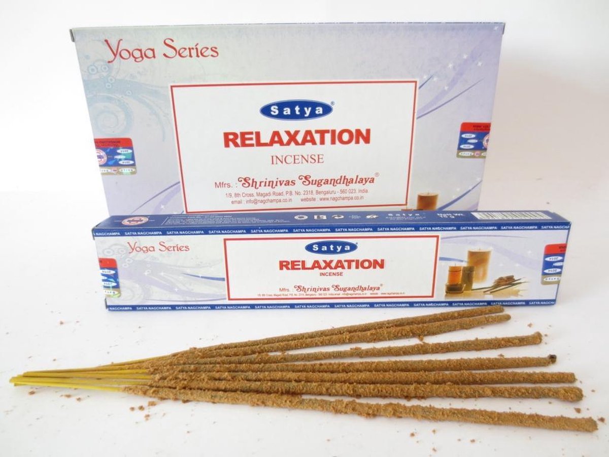 Satya Nag Champa Yoga Series Relaxation wierook 12 x 15 gram