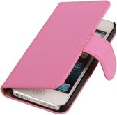 Mobieletelefoonhoesje.nl - iPhone 4 / 4s Hoesje Effen Bookstyle Roze