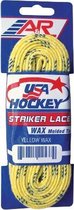 Veters voor ijshockeyschaatsen 96" geel WAX (2 paar)