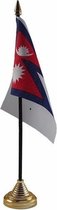Nepal tafelvlaggetje 10 x 15 cm met standaard