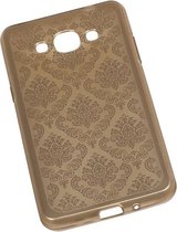 Goud Brocant TPU back case cover hoesje voor Samsung Galaxy J3 Pro / 2017