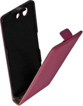 Premium Roze Sony Xperia Z3 Compact Lederen Flip case Flip case cover