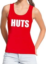 HUTS tekst tanktop / mouwloos shirt rood dames - dames singlet HUTS XL