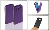 HC Leder Flip case case Telefoonhoesje - Samsung Galaxy Mega 5.8 Lila/Paars