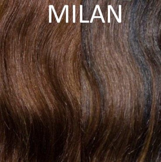 Balmain Hair Dress , 25 cm. 100 % ECHT HAAR , kleur MILAN, een mooie mix van chocolade bruine tinten.