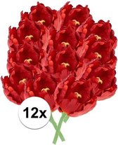 12x Rode tulp 25 cm - kunstbloemen