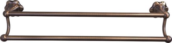 WillieJan Handdoekrek dubbel 9502 – 2 Stangen – 60 cm – Antiek Look  Bronskleur Messing | bol.com
