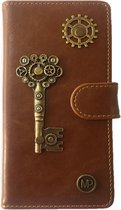 MP Case® PU Leder Mystiek design Bruin Hoesje voor Samsung Galaxy J7 2016 Key Figuur book case wallet case