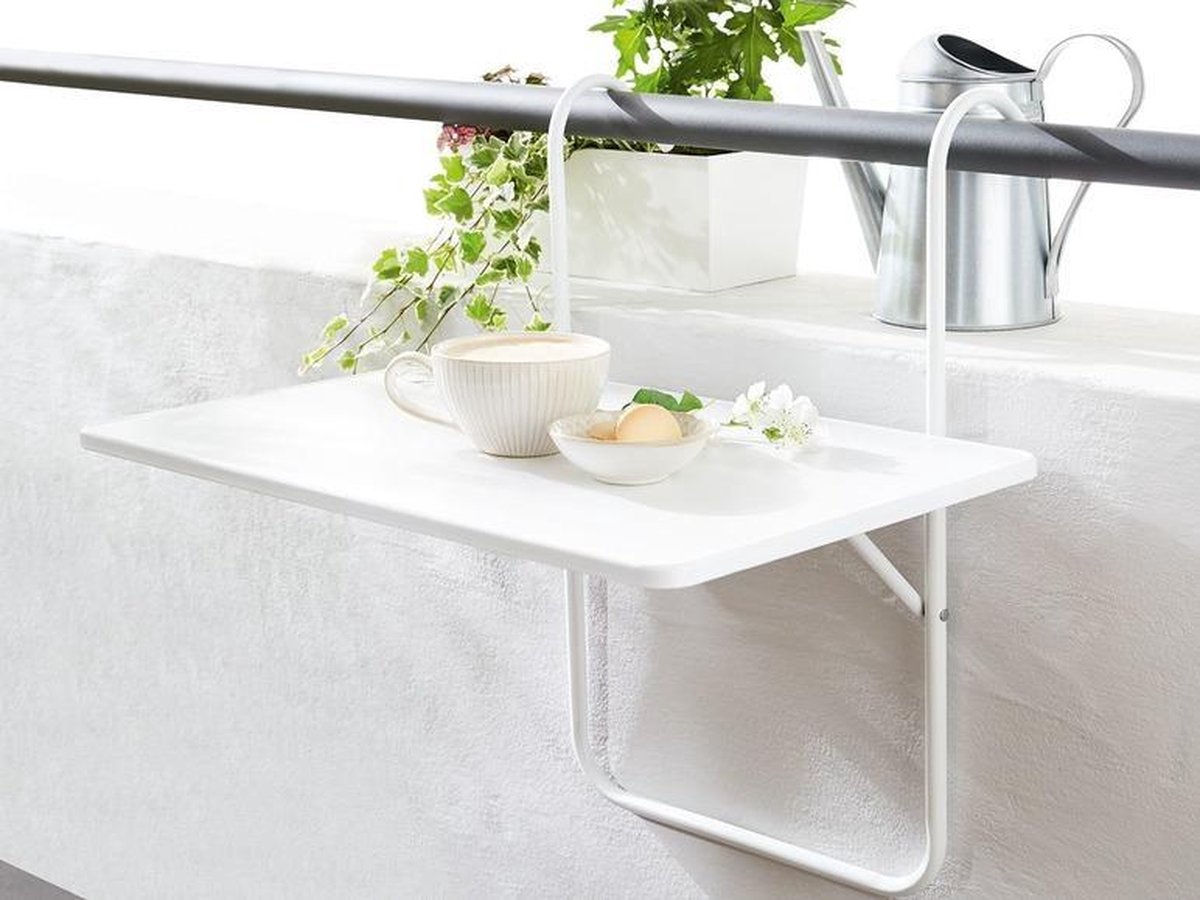 FLORABEST® Balkon-hangtafel - Hoogte verstelbaar - Belastbaar tot 20kg -  Staal -... | bol.com