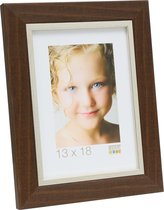 Deknudt Frames fotolijst S45VH3 - bruin met zilverbies - foto 18x24 cm