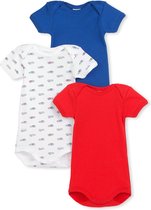 Petit Bateau Jongens Rompertje - rood cocorico//wit ecume/multico//blauw delft - Maat 18 mnd