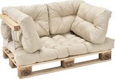 Kussenset - palletkussen en 4x rugkussens beige