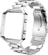 Metalen armband voor Fitbit Blaze met behuizing - Zilver
