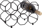 Present Time Wijnrek Honeycomb - IJzer Zwart, opvouwbaar - 31x16,5x22cm
