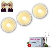 Resal Homeware Knotrol Haar Donut Nylon Lux blond 11cm - 3 Pack Voordeel + Haarloop