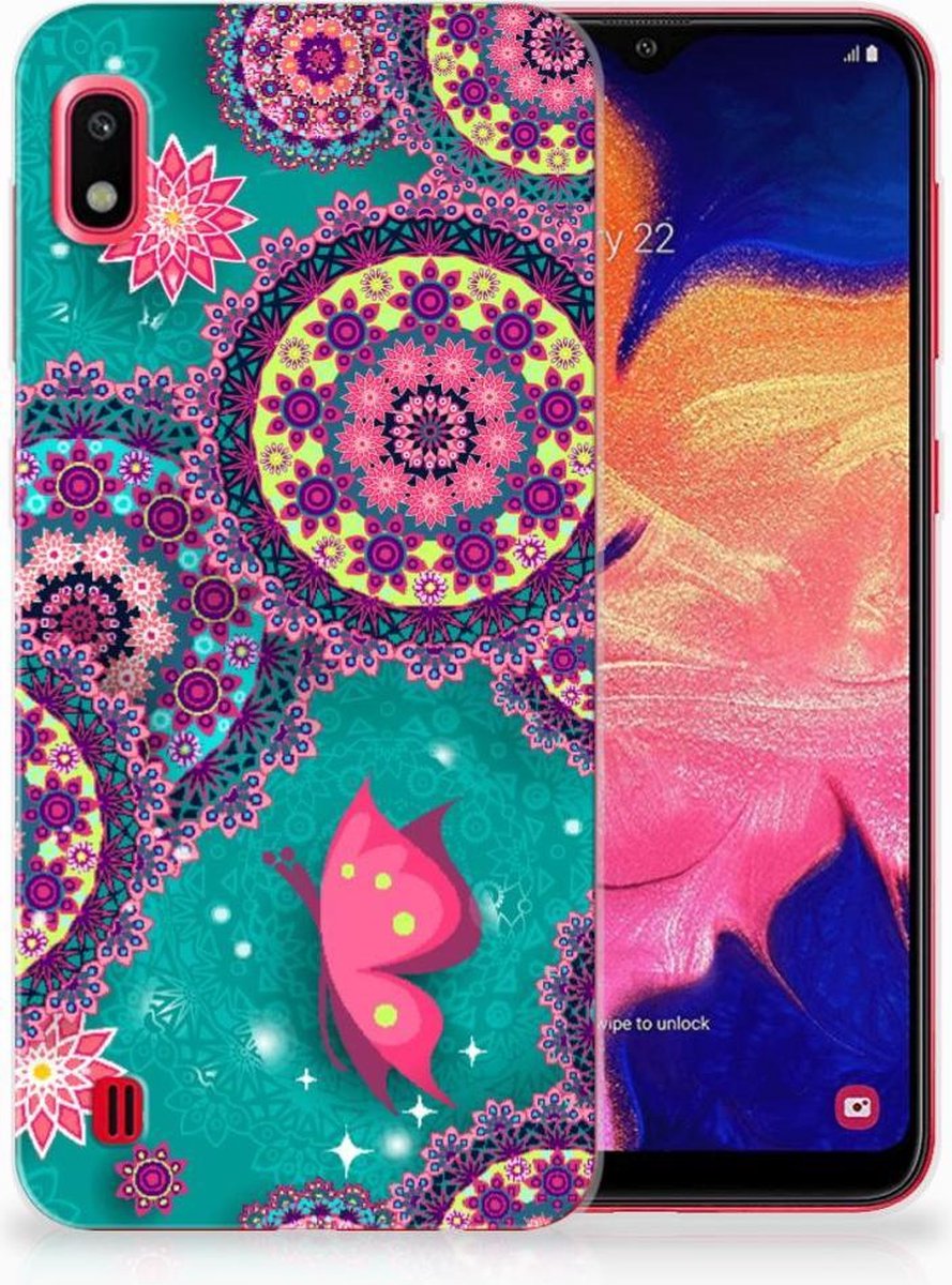 Back Cover voor Samsung Galaxy A10 Hoesje maken Cirkels en Vlinders