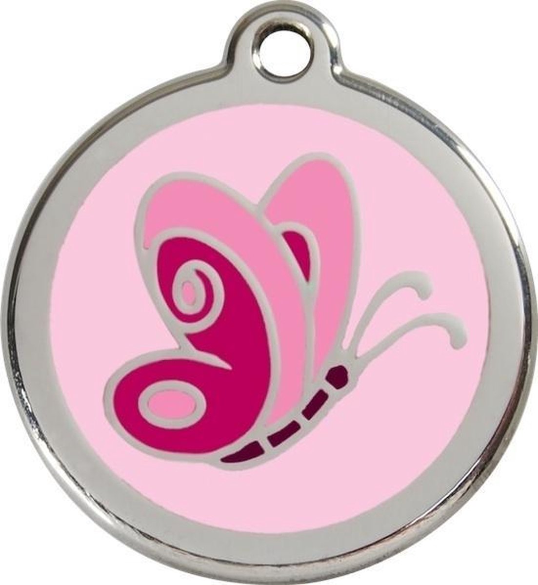 Bol.com Red Dingo Hondenpenning 30 mm vlinder roze aanbieding