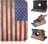 Amerikaanse vlag Draaibare Case Bescherm Hoesje Samsung Galaxy Tab 3 Lite 7.0 (T110/T111)
