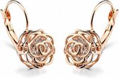 Cilla Jewels oorknoppen Edelstaal Rosegoudkleurig Daimond Flower