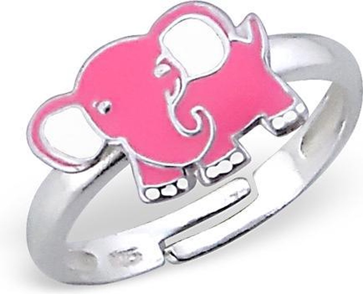 Princes Ring Adamina - 925 Zilver E-Coating - Olifant - Verstelbaar