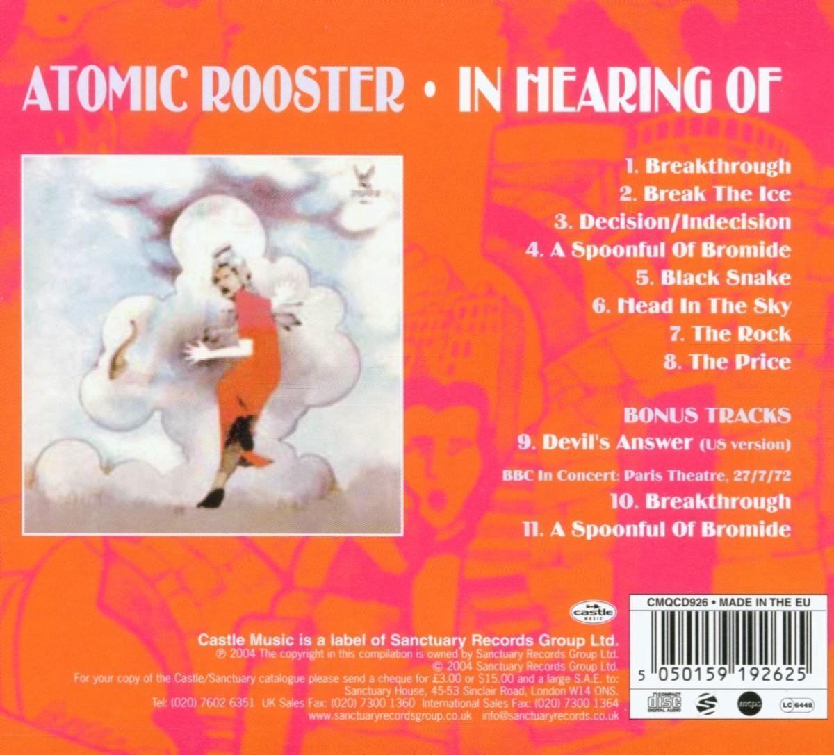 In Hearing Of Atomic Rooster, Atomic Rooster CD (album) Muziek