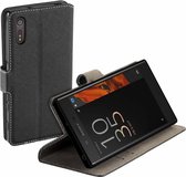 HC zwart bookcase voor Sony Xperia XZ tpu wallet case Telefoonhoesje