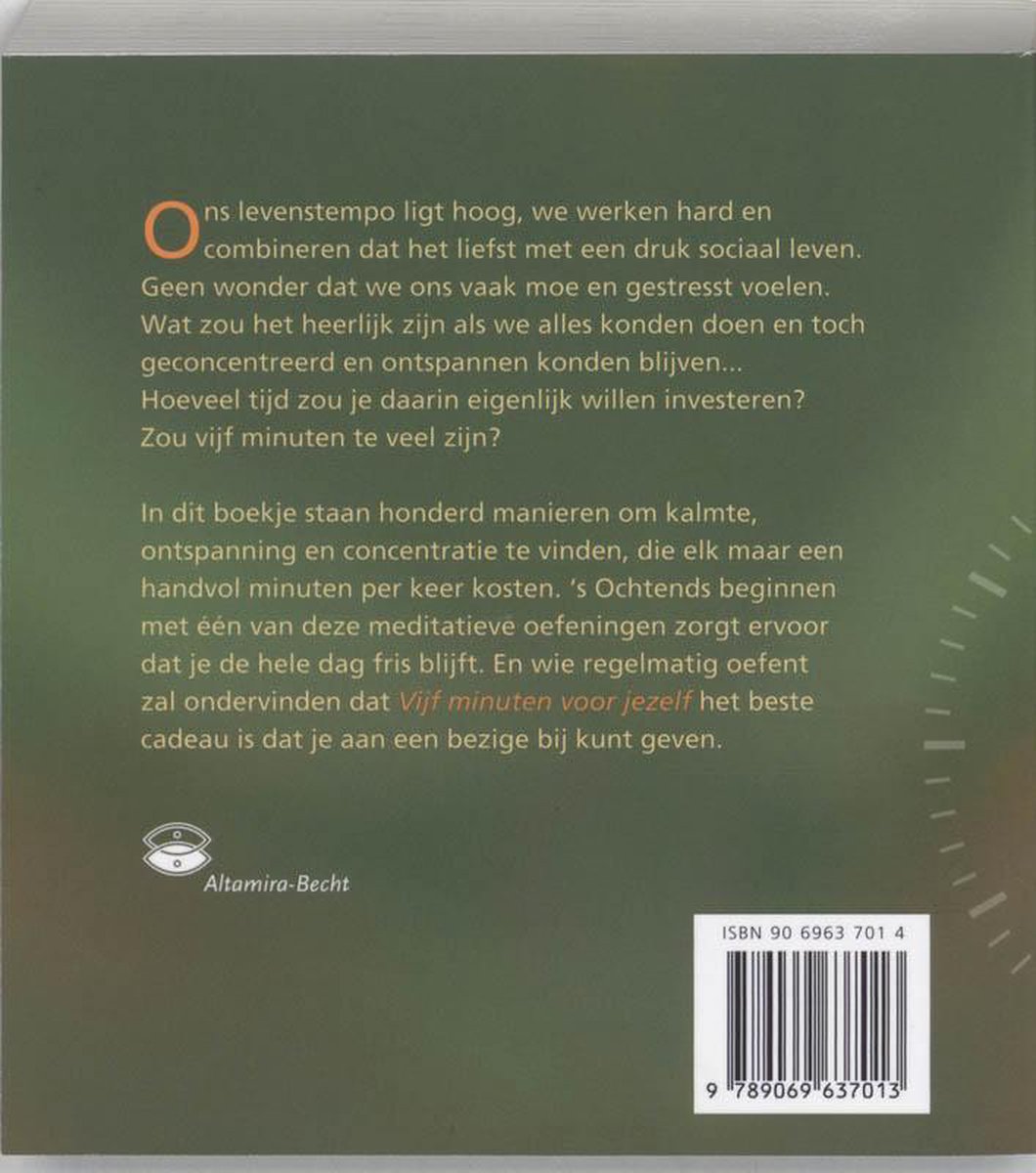 Vijf minuten voor jezelf - back cover