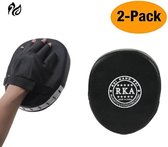 Bokspads - RKA - Bokstrainer - Handpads - Stootkussens - Behendigheidstrainer - Boksen - Muay Thai - MMA - Kickboks Zwart - 2 Stuks