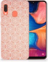Geschikt voor Samsung Galaxy A20e TPU Hoesje Pattern Orange