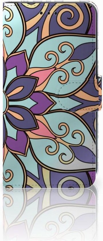 Xiaomi Mi A2 Lite Book Case Hoesje Purple Flower