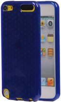Donkerblauw Ruit TPU case backcase voor de Apple iPhone 4  4s hoesje
