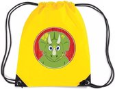 Dinosaurus rijgkoord rugtas / gymtas - geel - 11 liter - voor kinderen