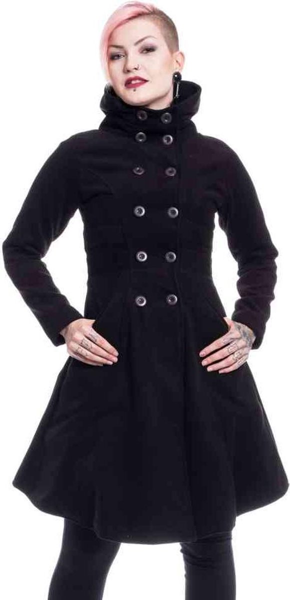New moon dames winter jas met capuchon zwart Gothic metal emo XL Vixxsin New moon dames winter jas met capuchon zwart Gothic metal emo XL Vixxsin