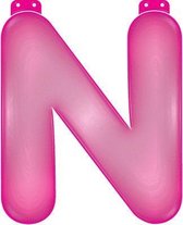 Opblaas letter N roze