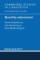 Cambridge Studies in Linguistics- Quantity Adjustment