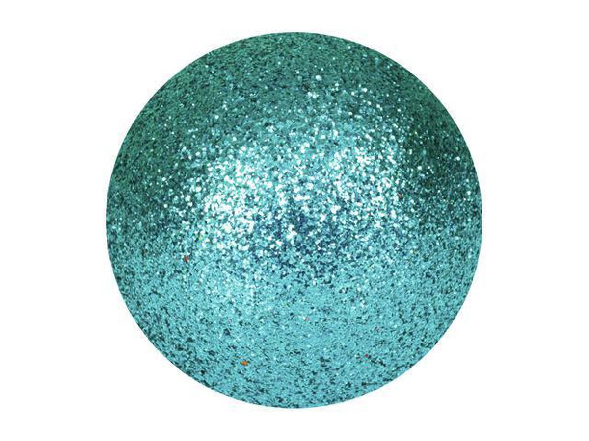 Europalms Kerstbal 3,5cm, turquoise, glitter 48x