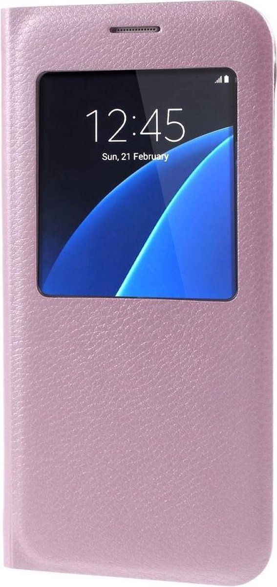 Shop4 - Samsung Galaxy S7 Hoesje - Window View Case Brushed Roze