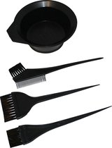 Professionele haarverfset 4-delig - haarverfkwast (3x) en verfbak voor haarverf