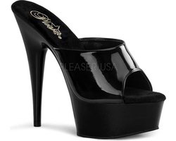 Pleaser - DELIGHT-601 Muiltjes - Paaldans schoenen - 36 Shoes - Zwart
