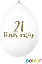 Ballonnen 21 Diner Wit met opdruk Goud (lucht)