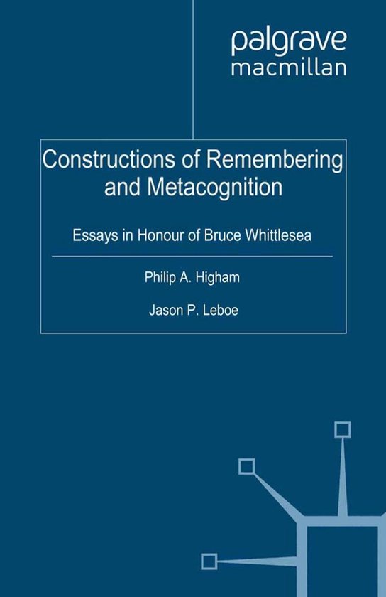 Constructions of Remembering and Metacognition - cover