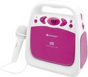 Soundmaster KCD50PI - Draagbare ‘sing a long’ CD-/USB-speler met radio, roze