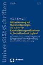 Mitbestimmung bei Massenentlassungen auf Grund von Rationalisierungsmaßnahmen in Deutschland und England