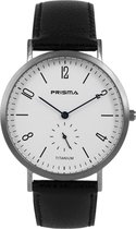 Prisma Herenhorloge P.1230 Lederen band Zilver