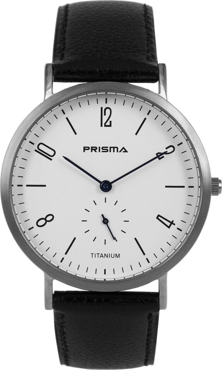 Prisma Herenhorloge P.1230 Lederen band Zilver