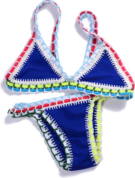 Familielid Lot Verminderen Dames Bikini - Bali Boho Ibiza bikini - maat medium - royal blue - blauw |  bol.com
