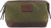 The British Bags Company Toilettas - Khaki-  Leer en  Canvas - Navigator