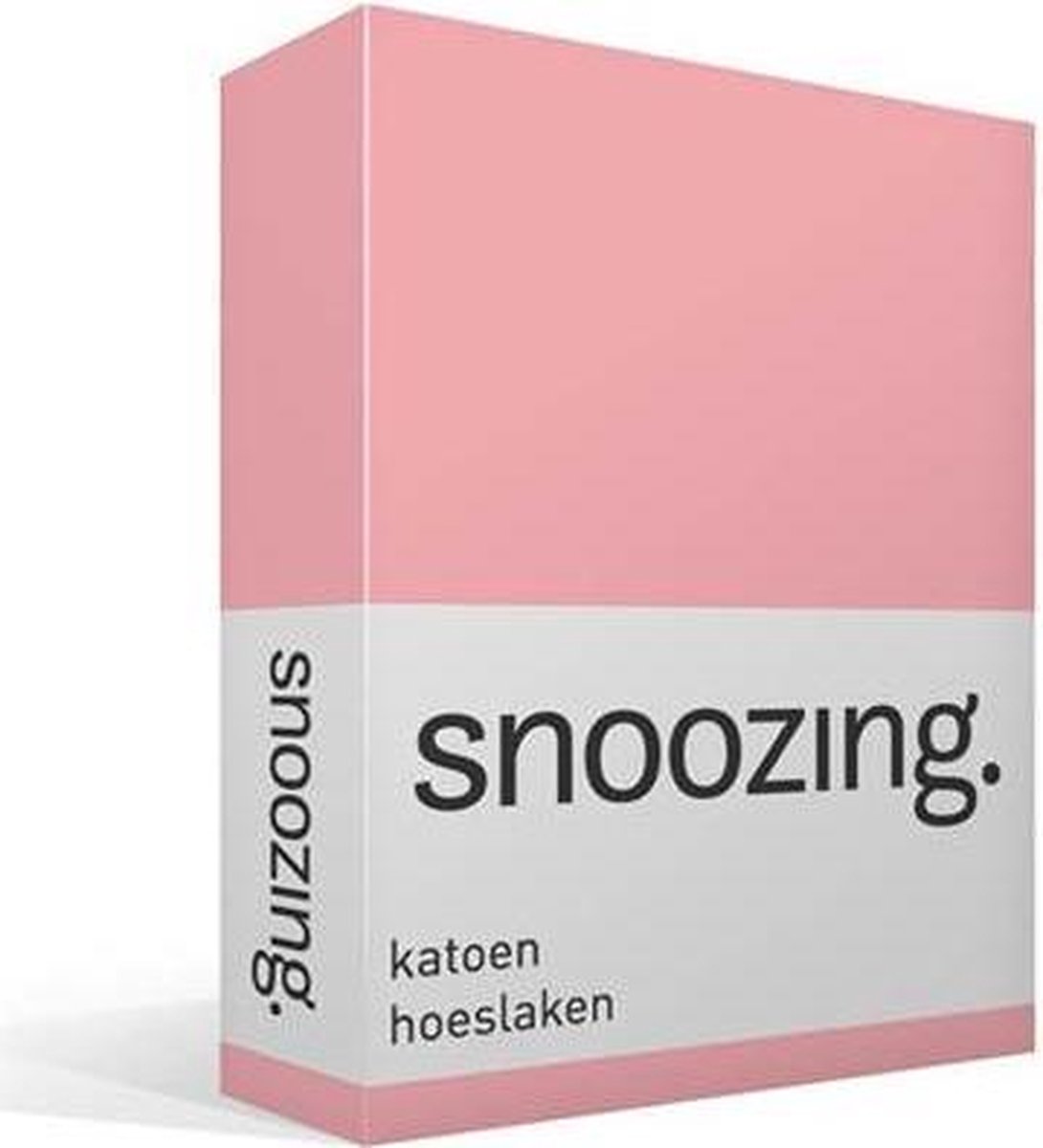 Snoozing - Katoen - Hoeslaken - Lits-jumeaux - 200x200 cm - Roze