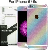 Xssive Glitter Sticker voor Apple iPhone 6 of Apple iPhone 6s Regenboog motief print Duo Pack/2 stuks