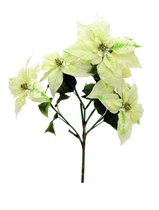 Europalms kunstplant - Poinsettia struik - cream - 60cm